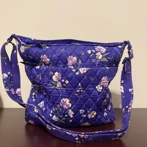 Vera Bradley Cottagecore Purple Floral Quilted Large Shoulder Bag